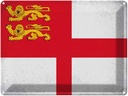Blechschild 30x40 cm Sark Flagge Fahne Wappen