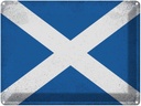 Blechschild 30x40 cm Schottland Scotland Flagge Fahne Wappen