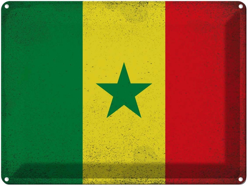 [LA-120244] Blechschild 30x40 cm Senegal Flagge Fahne Wappen