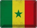 Blechschild 30x40 cm Senegal Flagge Fahne Wappen