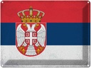 Blechschild 30x40 cm Serbien Serbia Flagge Fahne Wappen