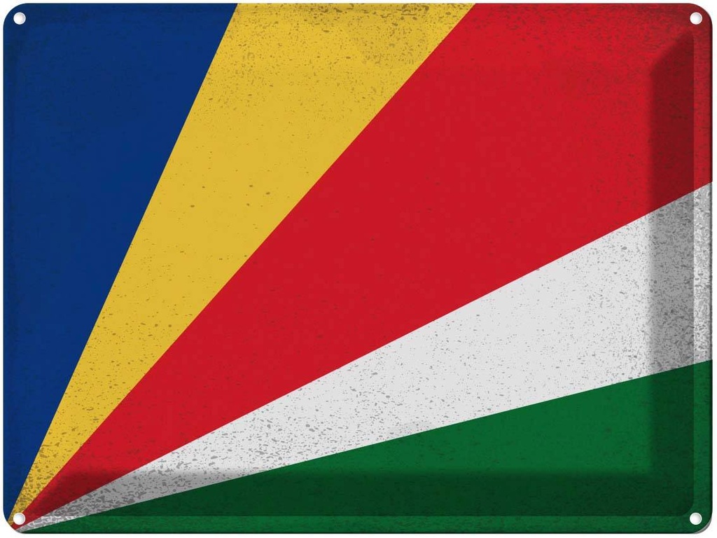 [LA-120246] Blechschild 30x40 cm Seychellen Seychelles Flagge Fahne Wappen