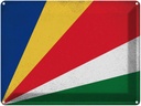 Blechschild 30x40 cm Seychellen Seychelles Flagge Fahne Wappen