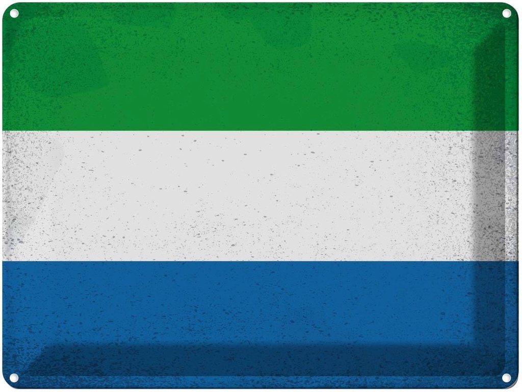 [LA-120247] Blechschild 30x40 cm Sierra Leone Flagge Fahne Wappen