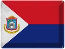 Blechschild 30x40 cm Sint Maarten Flagge Fahne Wappen