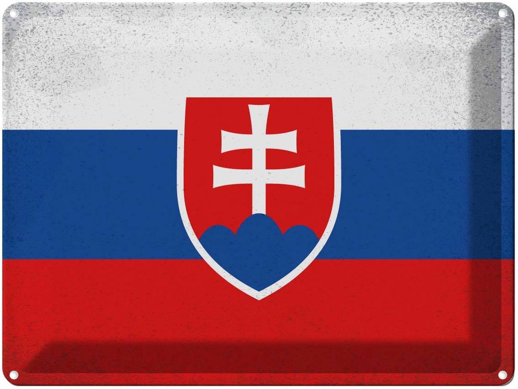 [LA-120249] Blechschild 30x40 cm Slowakei Slovakia Flagge Geburtstag Feiern Party Fahne Wappen