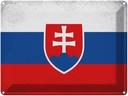 Blechschild 30x40 cm Slowakei Slovakia Flagge Geburtstag Feiern Party Fahne Wappen