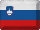 Blechschild 30x40 cm Slowenien Slovenia Flagge Fahne Wappen