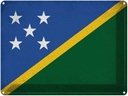 Blechschild 30x40 cm Salomonen Solomon Islands Vintag Abenteuer Reisen Flagge Fahne Wappen