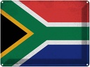 Blechschild 30x40 cm Südafrika South Africa Flagge Fahne Wappen