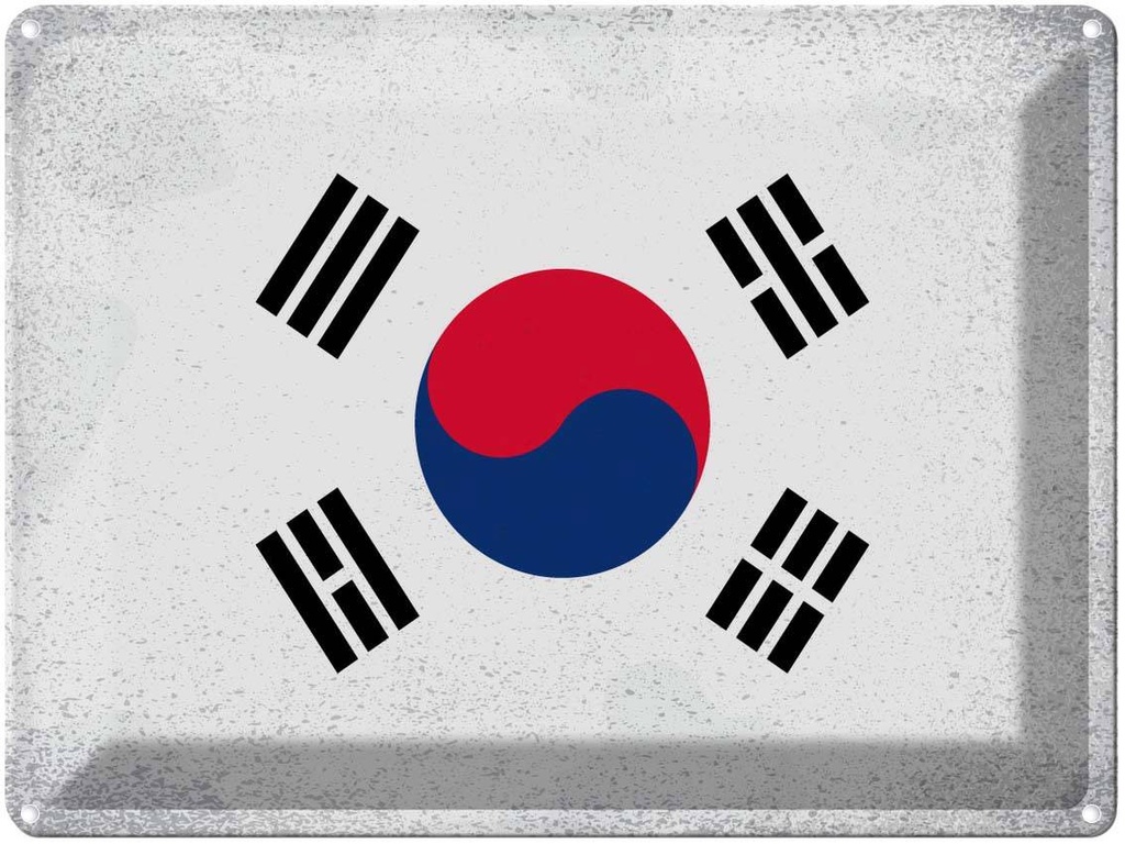 [LA-120254] Blechschild 30x40 cm Südkorea South Korea Dekoration Flagge Fahne Wappen