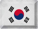 Blechschild 30x40 cm Südkorea South Korea Dekoration Flagge Fahne Wappen