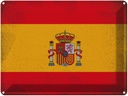Blechschild 30x40 cm Spanien Spain Flagge Fahne Wappen