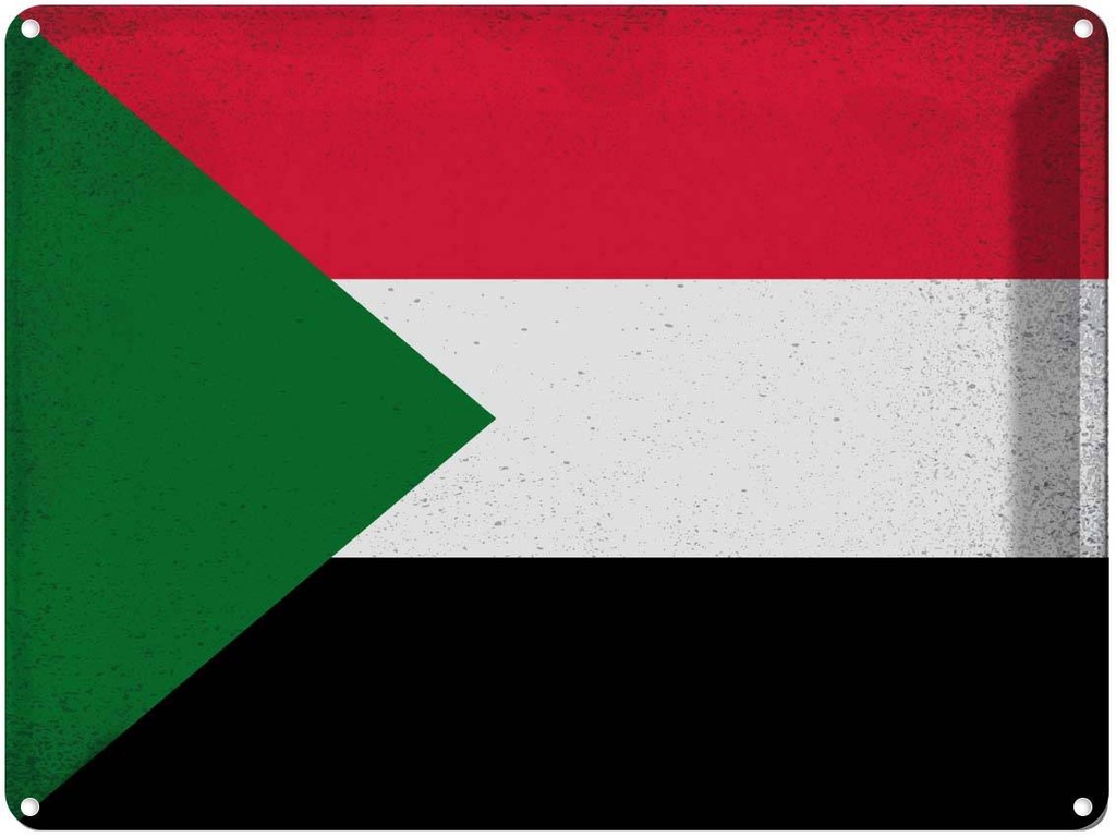 [LA-120257] Blechschild 30x40 cm Sudan Flagge Fahne Wappen