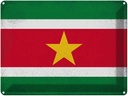 Blechschild 30x40 cm Suriname Flagge Fahne Wappen