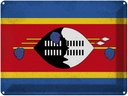 Blechschild 30x40 cm Swasiland Eswatini Flagge Fahne Wappen