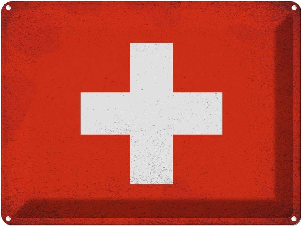[LA-120261] Blechschild 30x40 cm Schweiz Switzerland Flagge Fahne Wappen
