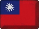 Blechschild 30x40 cm China Taiwan Flagge Fahne Wappen