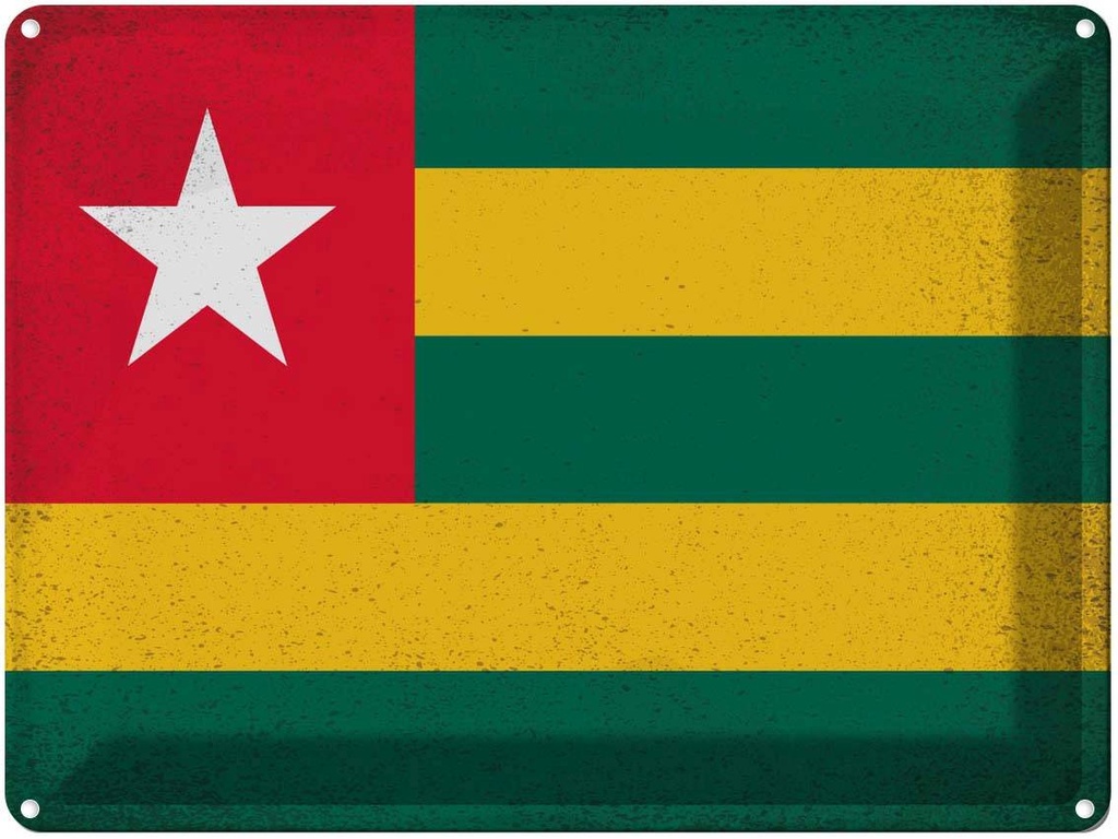 [LA-120269] Blechschild 30x40 cm Togo Flagge Fahne Wappen
