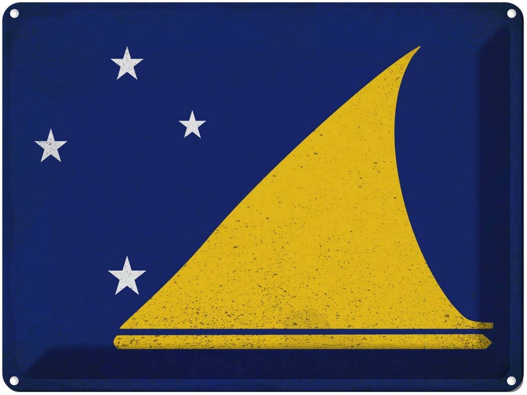 [LA-120270] Blechschild 30x40 cm Tokelau Flagge Fahne Wappen