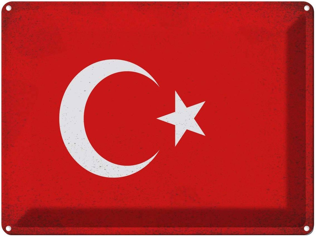 [LA-120274] Blechschild 30x40 cm Türkei Turkey Flagge Fahne Wappen