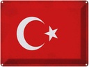 Blechschild 30x40 cm Türkei Turkey Flagge Fahne Wappen