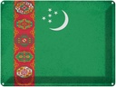 Blechschild 30x40 cm Turkmenistan Flagge Fahne Wappen