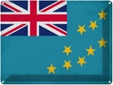 Blechschild 30x40 cm Tuvalu Flagge Fahne Wappen