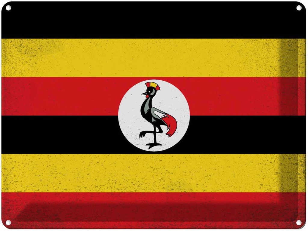 [LA-120277] Blechschild 30x40 cm Uganda Flagge Fahne Wappen