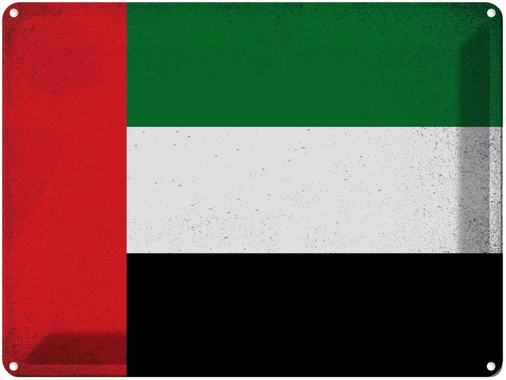 [LA-120279] Blechschild 30x40 cm Arabische Emirate Flagge Fahne Wappen