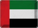 Blechschild 30x40 cm Arabische Emirate Flagge Fahne Wappen