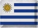 Blechschild 30x40 cm Uruguay Flagge Fahne Wappen