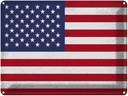 Blechschild 30x40 cm Vereinigte Staaten Flagge Fahne Wappen