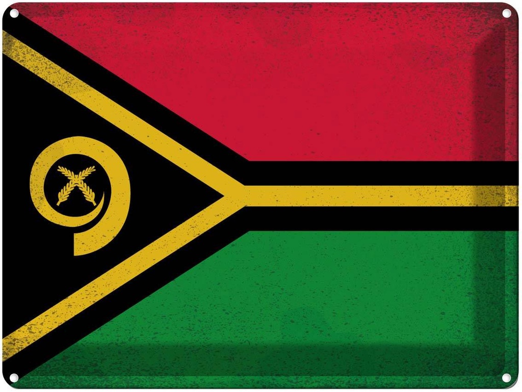 [LA-120284] Blechschild 30x40 cm Vanuatu Flagge Fahne Wappen