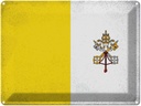 Blechschild 30x40 cm Vatikanstadt Vatican Europa Flagge Fahne Wappen