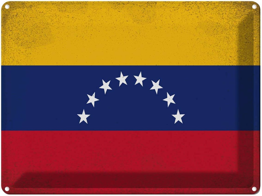 [LA-120286] Blechschild 30x40 cm Venezuela Flagge Fahne Wappen