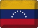 Blechschild 30x40 cm Venezuela Flagge Fahne Wappen