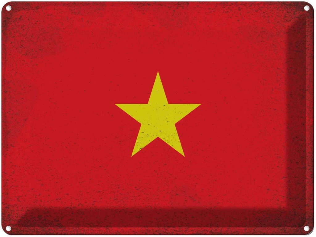 [LA-120287] Blechschild 30x40 cm Vietnam Flagge Fahne Wappen