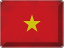 Blechschild 30x40 cm Vietnam Flagge Fahne Wappen