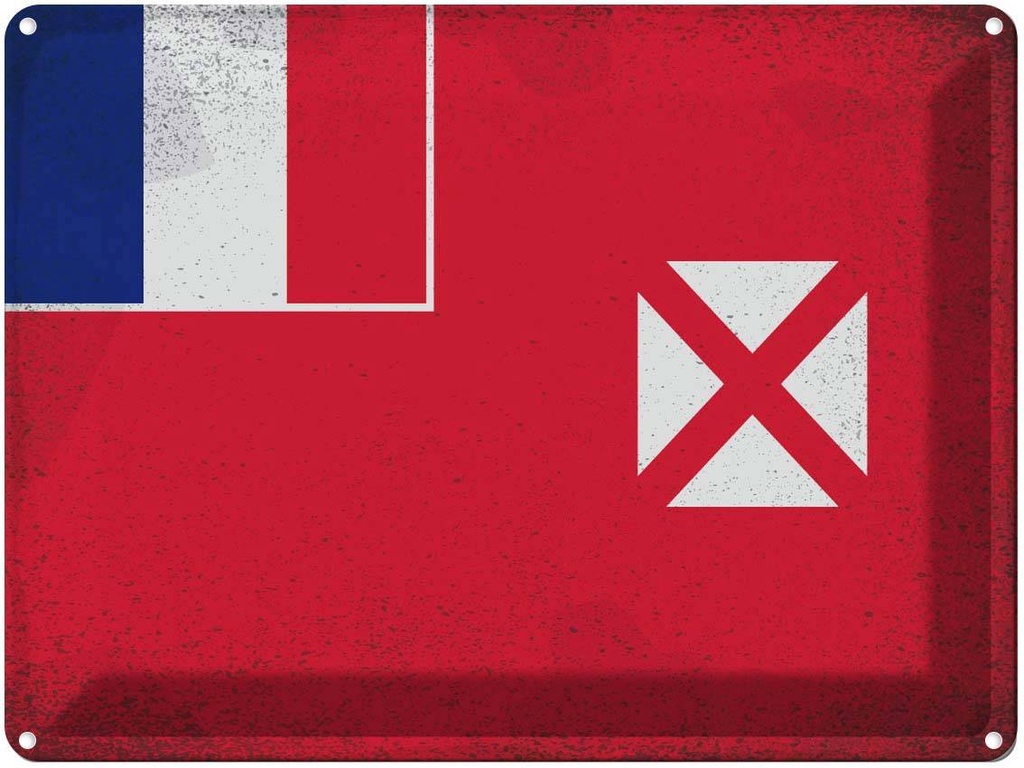 [LA-120289] Blechschild 30x40 cm Wallis und Futuna Flagge Fahne Wappen