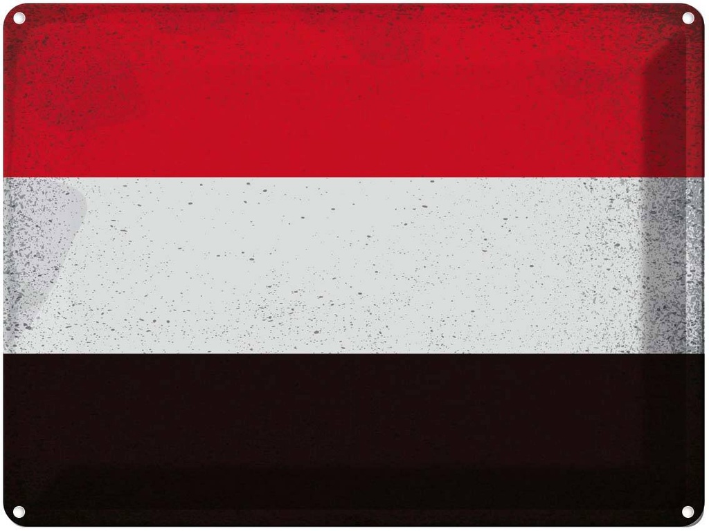 [LA-120290] Blechschild 30x40 cm Jemen Yemen Flagge Fahne Wappen