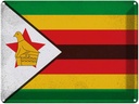 Blechschild 30x40 cm Simbabwe Zimbabwe Flagge Geburtstag Feiern Party Fahne Wappen