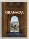 Blechschild 40x30 cm Retro Granada Häuser Architektur Spain Bildmotiv Reisemotiv Abenteuer Reisen Europa Urlaub