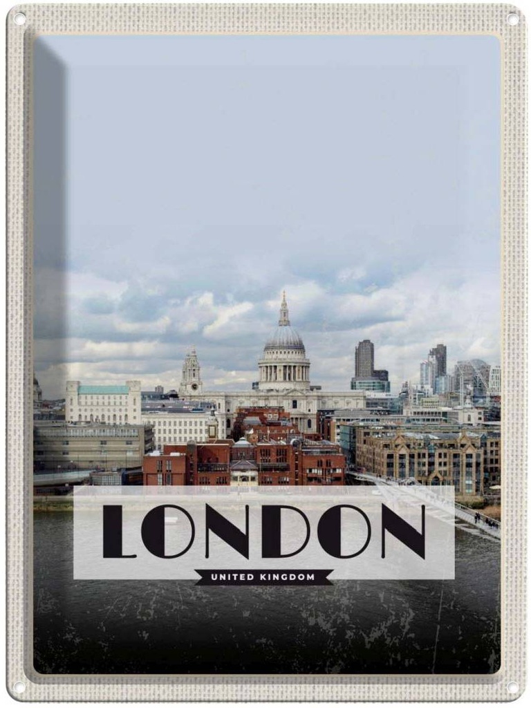 [LA-136423] Blechschild 40x30 cm London United Urlaub Kingdom Foto Poster Bildmotiv Reisemotiv Abenteuer Reisen England