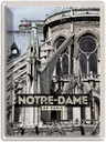 Blechschild 40x30 cm Notre-Dame de Häuser Architektur Paris Bildmotiv Reisemotiv Abenteuer Reisen Europa Urlaub