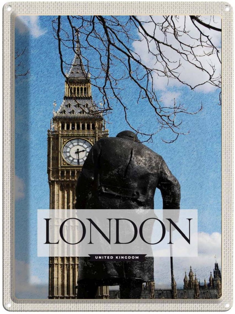 [LA-136533] Blechschild 40x30 cm London UK Big Ben Bildmotiv Reisemotiv Abenteuer Reisen England Urlaub