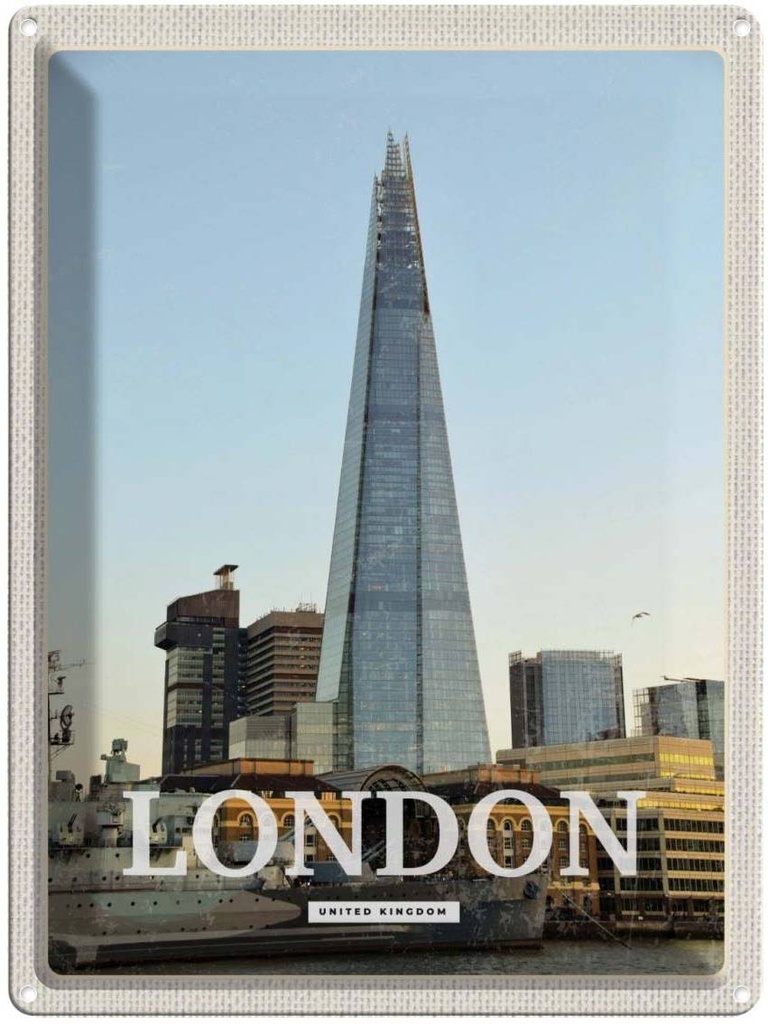 [LA-136555] Blechschild 40x30 cm London Stadt United Kingdom Bildmotiv Reisemotiv Abenteuer Reisen England Urlaub