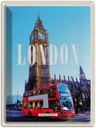 Blechschild 40x30 cm London red Reisen England Urlaub Bus roter Big Ben Bildmotiv Reisemotiv Abenteuer