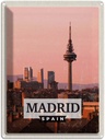 Blechschild 40x30 cm Madrid Spanien Häuser Architektur Retro Bildmotiv Reisemotiv Abenteuer Reisen Europa Urlaub