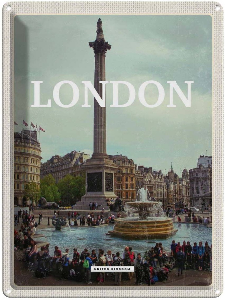 [LA-136585] Blechschild 40x30 cm London England Mittelalter Bild Bildmotiv Reisemotiv Abenteuer Reisen Urlaub